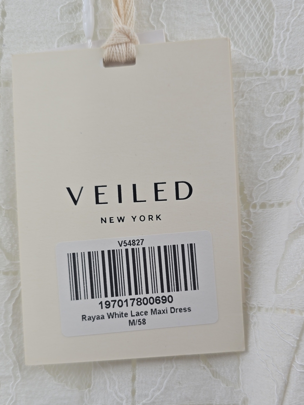 VEILED NEWYORK Elegant IVORY Lace Long-Sleeve Maxi Dress - Picture 3 of 7